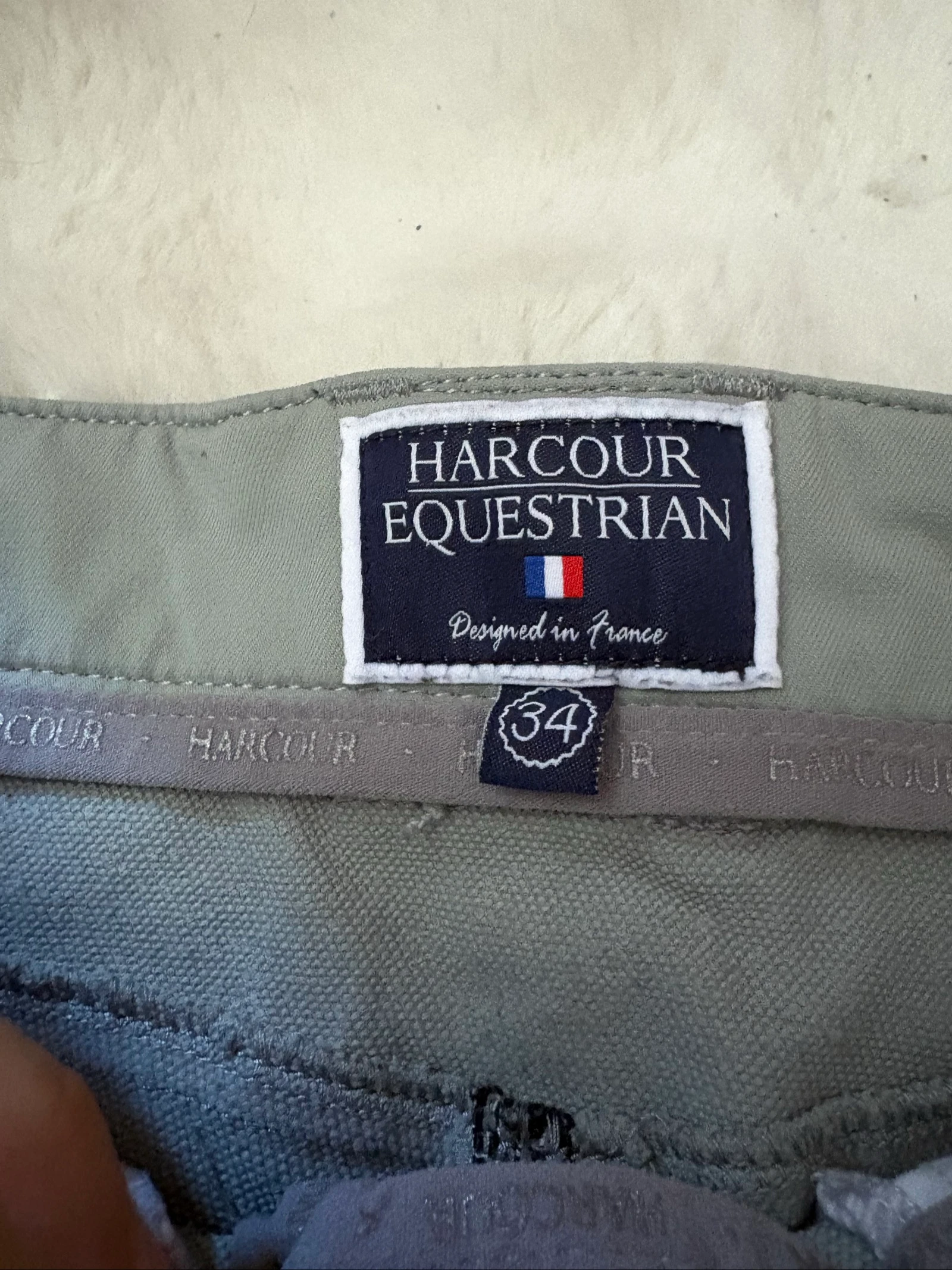 Pantalón de equitación Harcour Equistrian talla 34, color verde salvia claro / gris verde. – photo 4